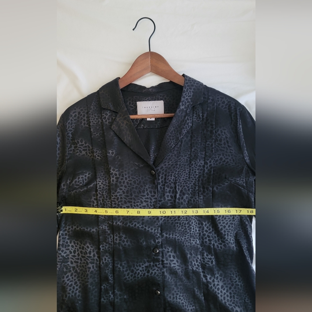 Black Animal Print Women's Button Up Shirt